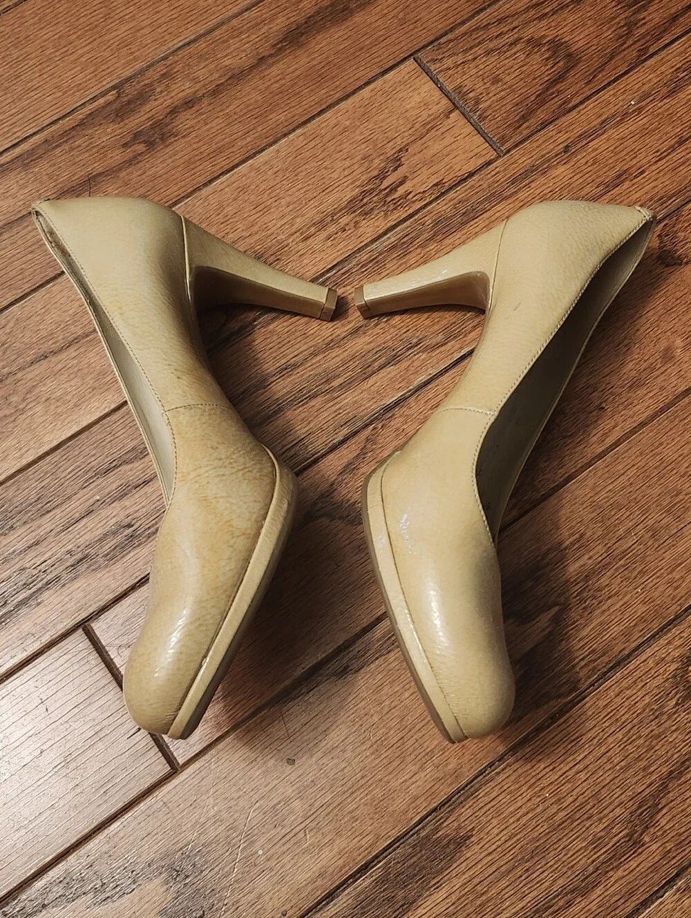 Naturalizer N5 Comfort Lennox Beige‎ Leather Women's Heels Size 8